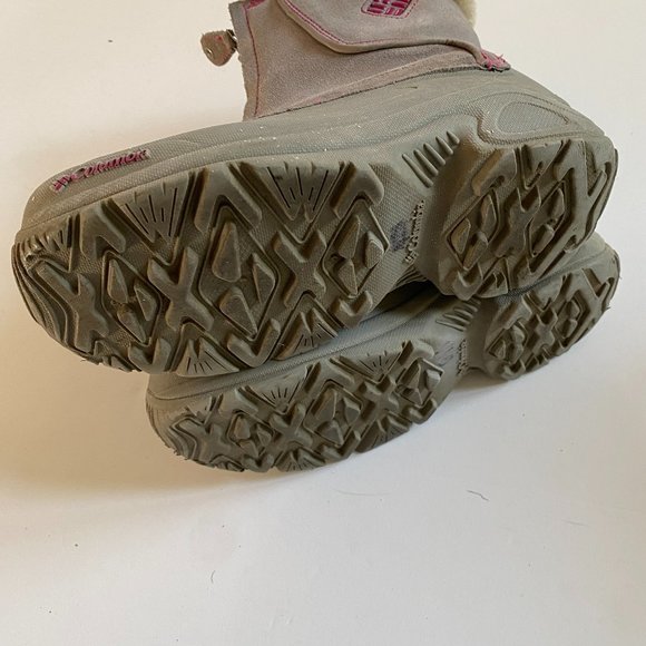 Columbia girl's size 3 omni-heat lined winter boots w/ front zipper in grey EUC - Picture 9 of 11